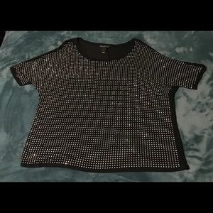 I.N.C Plus - Black Studded Tee